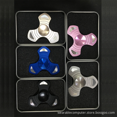 Hand Spinner Fidget Toy Finger Spinner Aluminium Alloy High Speed Up to 3 Min Spins Tri-spinner to Relieves Boredom